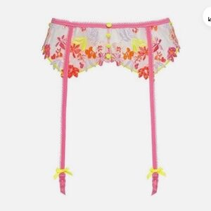 For Love And Lemons Summer Tide Garter Belt Neon Small NEW